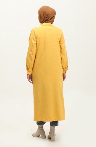 Gabardine Fabric Button Cape 24K2023-02 Yellow 24K2023-02