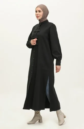 Cape Boutonnée Tissu Gabardine 24K2023-04 Noir 24K2023-04