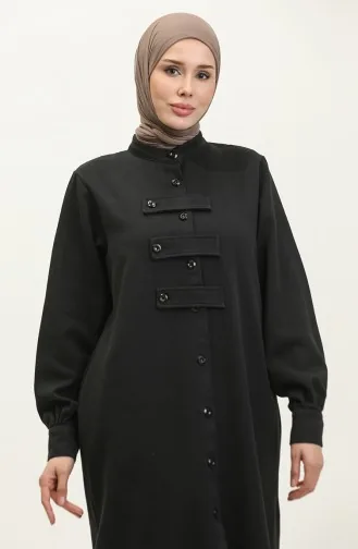 Cape Boutonnée Tissu Gabardine 24K2023-04 Noir 24K2023-04