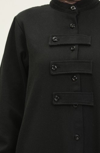 Geknöpftes Cape Aus Gabardine-Stoff 24K2023-04 Schwarz 24K2023-04