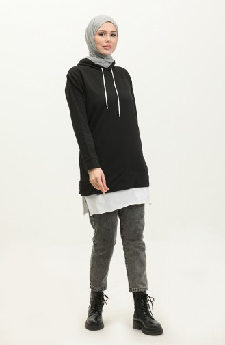 Sweatshirt Met Capuchon 23066-02 Zwart 23066-02