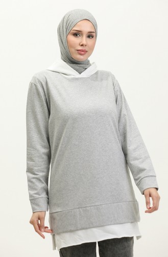 Sweat A Capuche 23066-03 Gris Ecru 23066-03