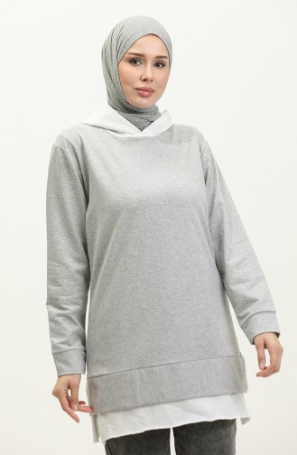 Hooded Sweatshirt 23066-03 Gray Ecru 23066-03