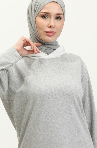 Hooded Sweatshirt 23066-03 Gray Ecru 23066-03