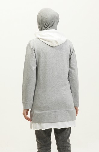 Hooded Sweatshirt 23066-03 Gray Ecru 23066-03