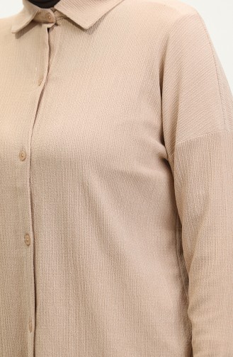 Twist Fabric Two Piece Suit 20031-03 Beige 20031-03
