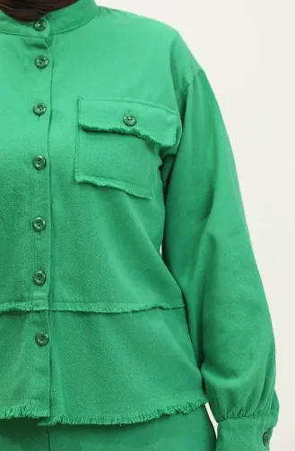 Ensemble Deux Pièces Veste Et Jupe En Tissu Gabardine 24K9099-05 Vert 24K9099-05