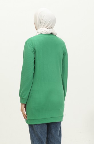 Gedraaide Stoffen Ketting Gedetailleerde Tuniek 20032-05 Groen 20032-05