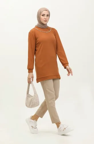 Tunique Détail Chaine Tissu Torsadé 20032-08 Tan 20032-08