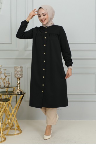 Tunique Hijab Froncée Noire 2067MG.SYH