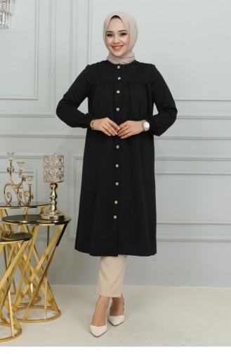 Tunique Hijab Froncée Noire 2067MG.SYH