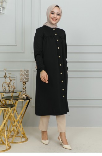 Tunique Hijab Froncée Noire 2067MG.SYH
