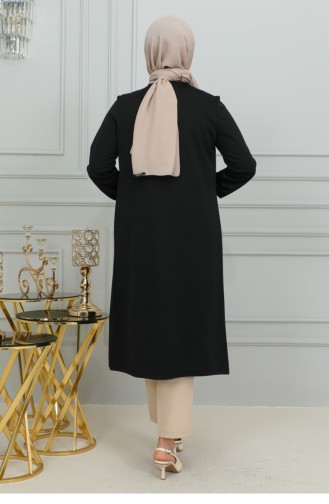 Tunique Hijab Froncée Noire 2067MG.SYH