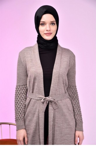 Cardigan Hijab Pour Femmes Tricot Long Cardigan Pour Mère Marron 8069Abaya 542