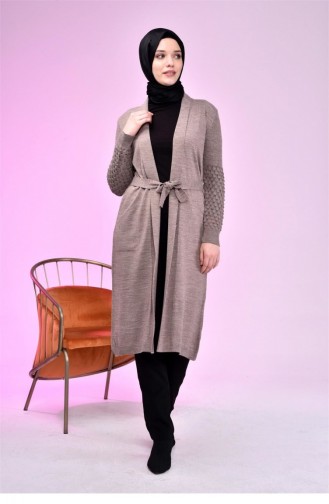 Cardigan Hijab Pour Femmes Tricot Long Cardigan Pour Mère Marron 8069Abaya 542