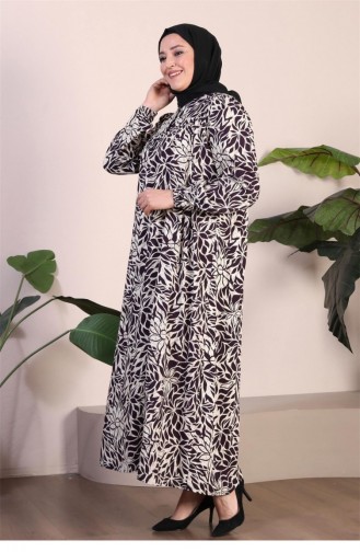 Dames Lange Plus Size Moederjurk Zomer Hijabkleding 8226 Pruim 8226.Mürdüm