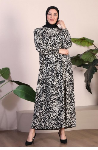 Women`s Long Plus Size Mother Dress Summer Hijab Clothing 8226 Black 8226.siyah