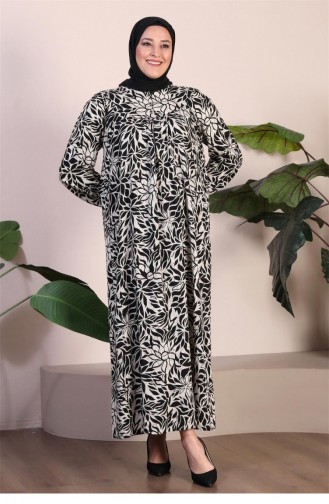 Women`s Long Plus Size Mother Dress Summer Hijab Clothing 8226 Black 8226.siyah