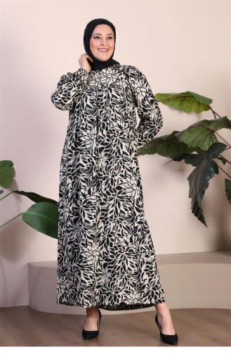 Women`s Long Plus Size Mother Dress Summer Hijab Clothing 8226 Black 8226.siyah