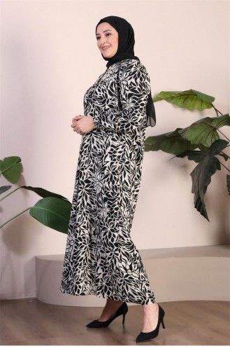 Women`s Long Plus Size Mother Dress Summer Hijab Clothing 8226 Black 8226.siyah