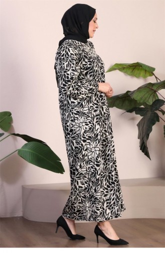 Robe Mère Longue Grande Taille Pour Femmes Vêtements D`été Hijab Noir 8226 8226.siyah