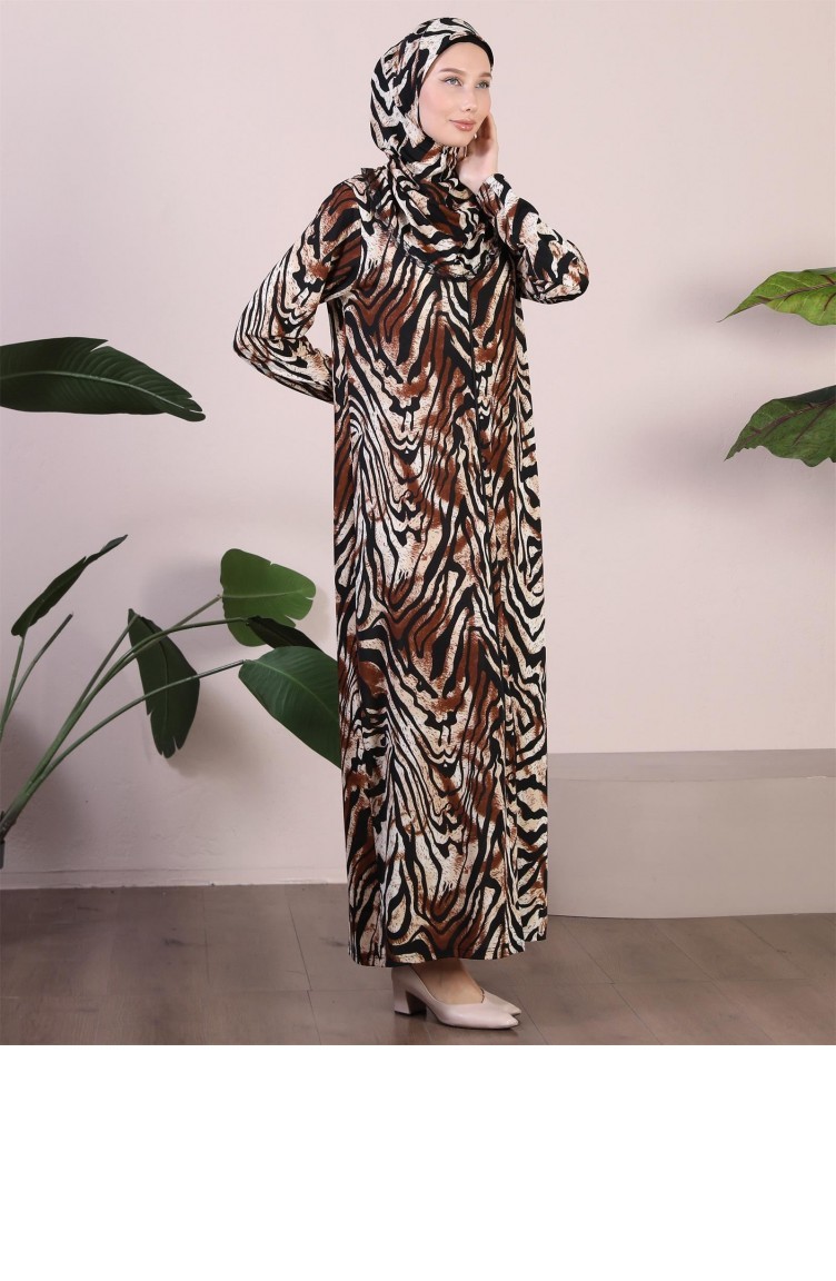 Robe De Priere Pour Femmes Vetements Hijab Complet Grande Taille Marron 7028Abaya 822 Sefamerve