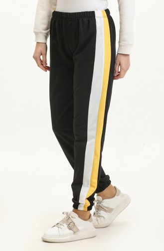 Joggingbroek Met Elastische Taille 23097-05 Zwart Ecru 23097-05