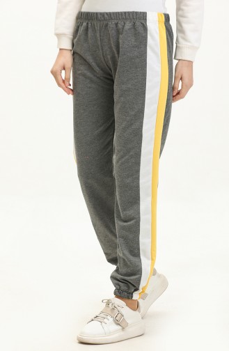 Elastic waist Sweatpants  23097-06 Anthracite Ecru 23097-06