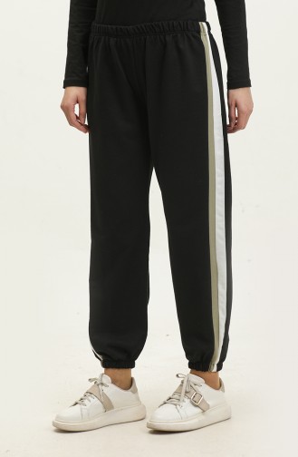 Pantalon De Jogging Taille Elastique 23097-10 Vert Khaki Ecru 23097-10