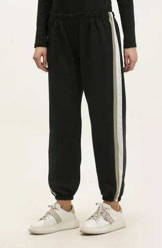 Pantalon De Jogging Taille Elastique 23097-10 Vert Khaki Ecru 23097-10