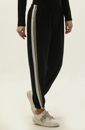 Pantalon De Jogging Taille Elastique 23097-10 Vert Khaki Ecru 23097-10