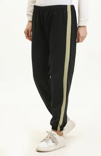 Jogginghose Mit Elastischem Bund 23098-07 Schwarz Khaki 23098-07