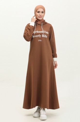 Hooded Dress 23108-02 Brown 23108-02