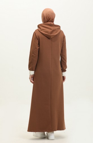 Hooded Dress 23108-02 Brown 23108-02