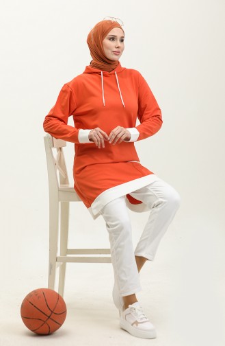 Sweatshirt Met Capuchon 23069-03 Oranje 23069-03