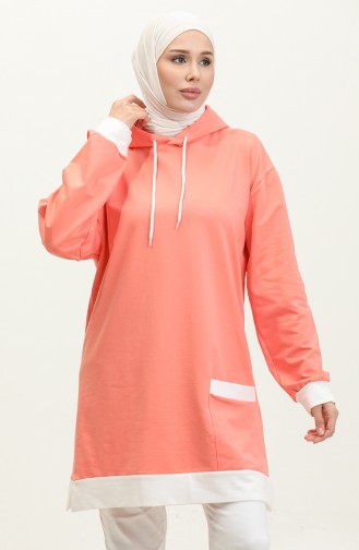 Kapüşonlu Sweatshirt 23069-04 Yavruağzı