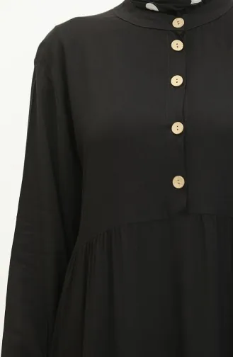 Viskose-Langarmkleid 0232-01 Schwarz 0232-01