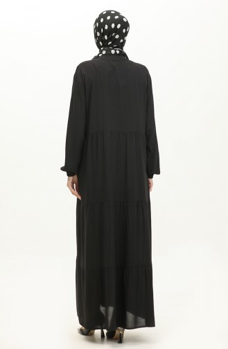 فستان فيسكوز طويل 0232-01 أسود  0232-01