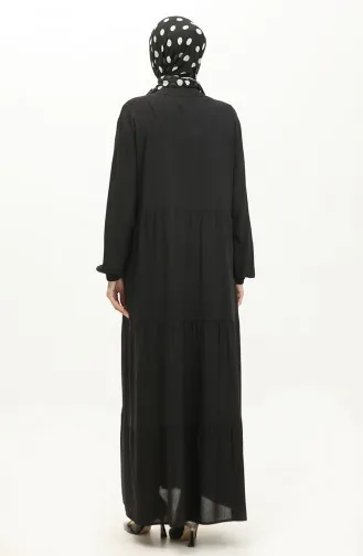 Viskose-Langarmkleid 0232-01 Schwarz 0232-01