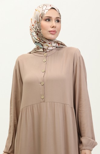 Robe Viscose Manches Longues 0232-03 Beige 0232-03