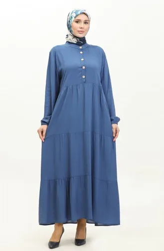 Viskose-Langarmkleid 0232-04 Indigo 0232-04