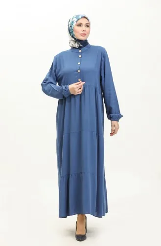 Viskose-Langarmkleid 0232-04 Indigo 0232-04