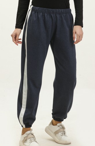 Jogginghose Mit Elastischem Bund 23098-08 Marineblau Ecru 23098-08