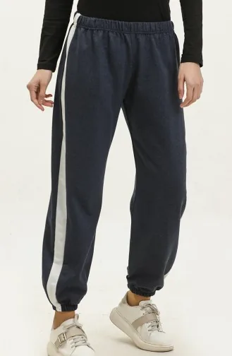 Jogginghose Mit Elastischem Bund 23098-08 Marineblau Ecru 23098-08
