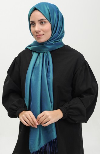 Tassel Taffeta Shawl 1268-01 Green Blue 1268-01