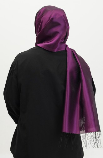 Tassel Taffeta Shawl 1268-10 Purple 1268-10