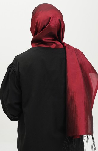 Tassel Taffeta Shawl 1268-16 Claret Red 1268-16