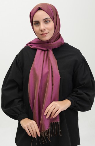 Taffeta Sjaal Met Kwastjes 1268-24 Violette Kleur 1268-24