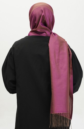 Taffeta Sjaal Met Kwastjes 1268-24 Violette Kleur 1268-24