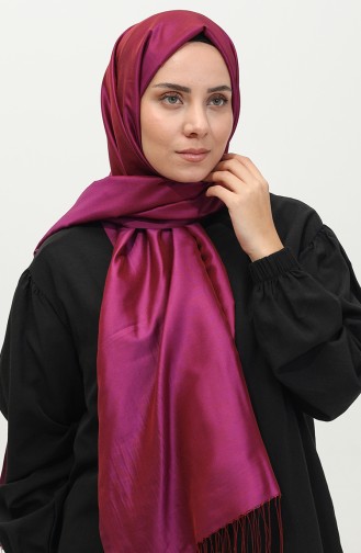 Tassel Taffeta Shawl 1268-32 Lavender Claret Red 1268-32